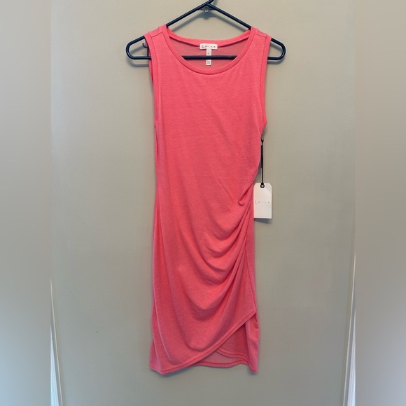 Leith Pink Ruched Sheath Midi Dress-Size Small NWT! - Picture 1 of 5